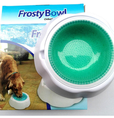 Cooling Bowls Plastic And Gel Ice Feeding Safe Speed Cold Food Water Drinking Feeding Frosty Bowl For Cat Dog Supplies